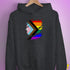 LGBTQ Progress Pride Flag Ripped Reveal Hoodie - Dark Grey Heather